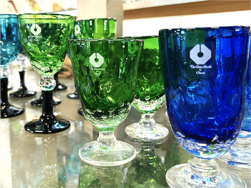 青いグラス作品